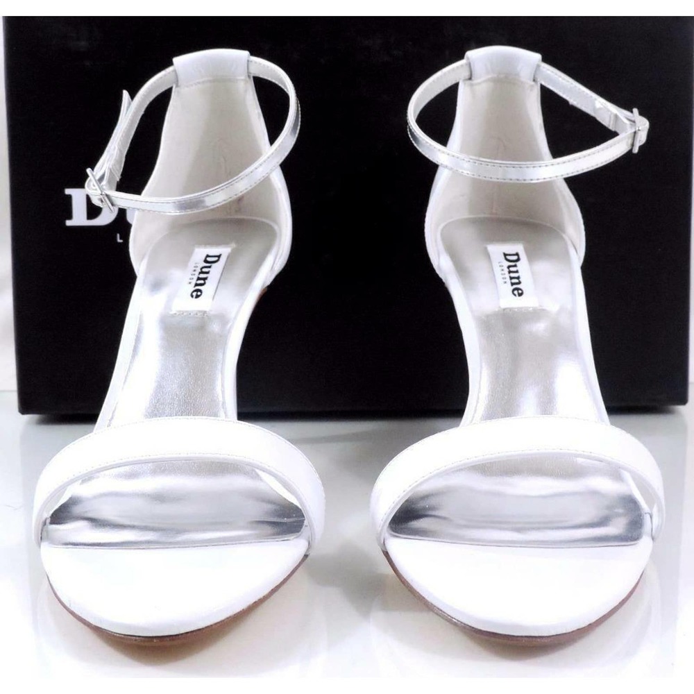Dune London Marissa Dress Ankle Strap Heels Sandals Leather White Size 9 - Picture 6 of 9